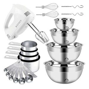 Premium Hand Mixer Electric Mixing Bowls Set